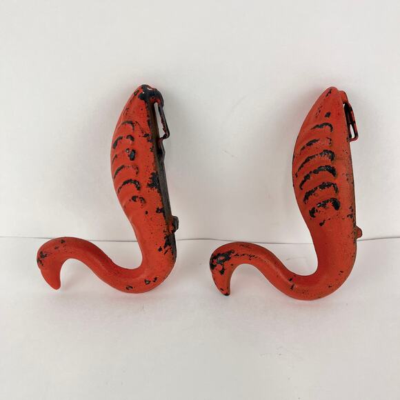 Flamingo Swan Bird Cast Iron Wall Hook Set Whimsy Fun Vintage - Picture 2 of 7